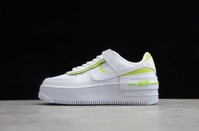 Women's | Nike Air Force 1 Shadow White Fluorescent Green CI0919-104 Running Shoes