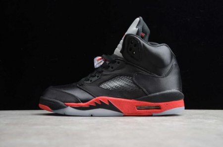 Men's | Air Jordan 5 Retro Black University Red Basketball Shoes