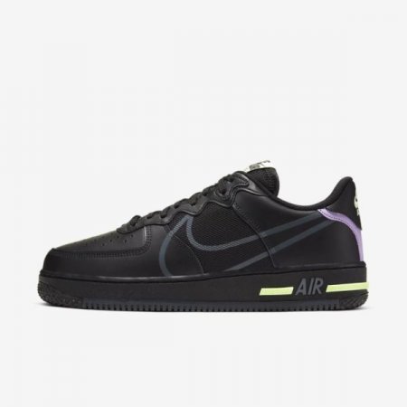 Nike Shoes Air Force 1 React | Black / Violet Star / Barely Volt / Anthracite