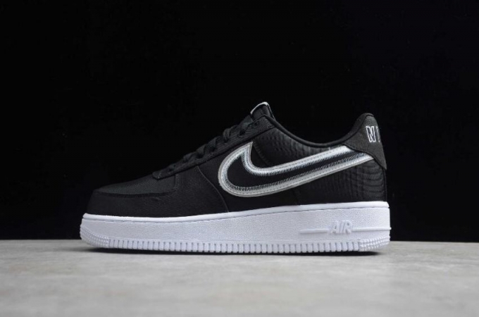 Women's | Nike Air Force 1 07 Black White Wolf Grey CD0886-001 Running Shoes