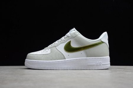 Women's | Nike Air Force 1 07 White Gray Ink Gold DC9029-100 Running Shoes