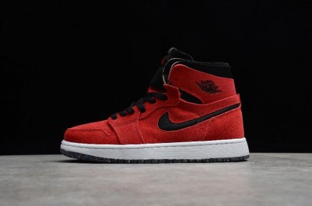 Women's | Air Jordan 1 High Zoom Comfort Red Suede Gym Red White-Black Basketball Shoes