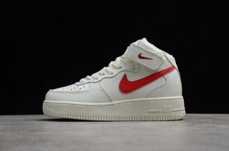 Women's | Nike Air Force 1 Mid 07 Sail University Red White 315123-126 Running Shoes
