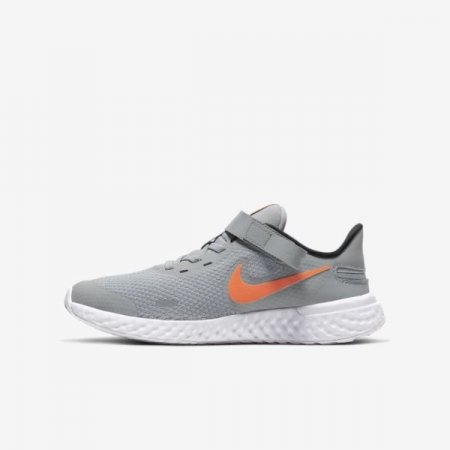 Nike Shoes Revolution 5 FlyEase | Light Smoke Grey / White / Black / Total Orange