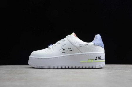 Women's | Nike Air Force 1 Sage Low LX White Black Green CU4770-100 Running Shoes