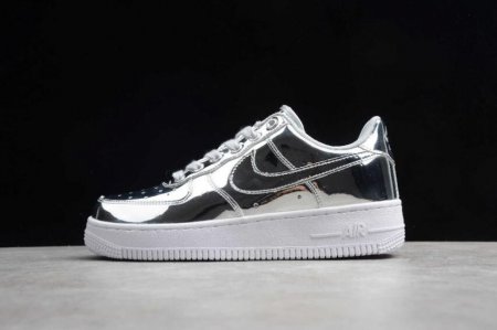 Women's | Nike Air Force 1 Low Liquid Metal Silver White CQ6566-001 Running Shoes