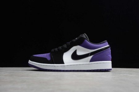 Women's | Air Jordan 1 Low White Black Court Purple Basketball Shoes