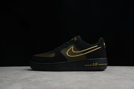 Men's | Nike Air Force 1 07 DM8077-001 Black Gold Running Shoes