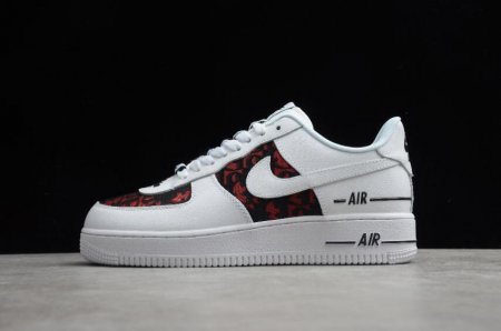 Women's | Nike Air Force 1 07 White Black Red CJ1379-1002 Running Shoes