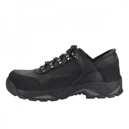 Zeba | Men's Industrial Black Genuine Leather Steel Toe Work Shoes (Sizes 7-16)