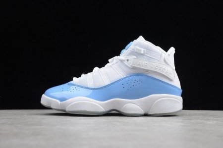 Men's | Air Jordan 6 Retro Rings White Valor Blue Ice Basketball Shoes
