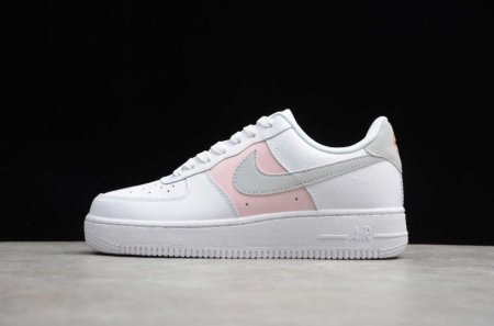 Women's | Nike Air Force 1 07 White Pink Foam Total Orange CZ0369-100 Running Shoes
