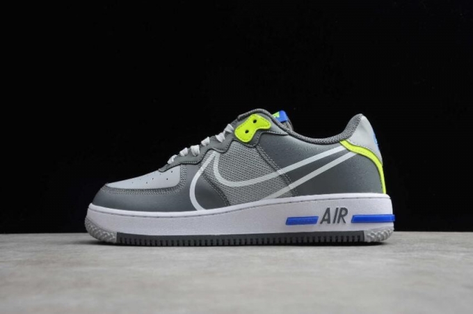 Women's | Nike Air Force 1 React Wolf Grey White Smoke Grey CD4366-002 Running Shoes