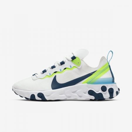 Nike Shoes React Element 55 | White / Summit White / Electric Green / Blue Force