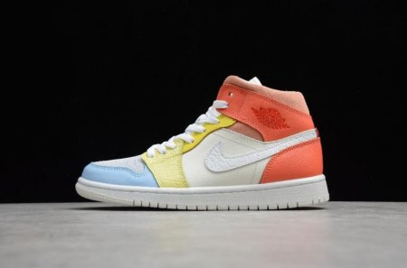 Women's | Air Jordan 1 Mid To My First Coach Sail White Zitron Shoes Basketball Shoes