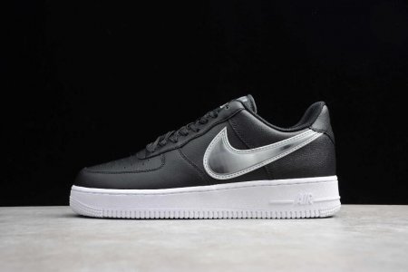 Men's | Nike Air Force 1 07 Black Metallic Silver White AO2441-003 Running Shoes