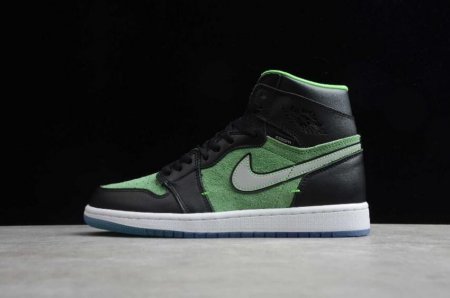 Women's | Air Jordan 1 High Zoom Rage Green Black Black-Tomatillo-Rage Green Basketball Shoes