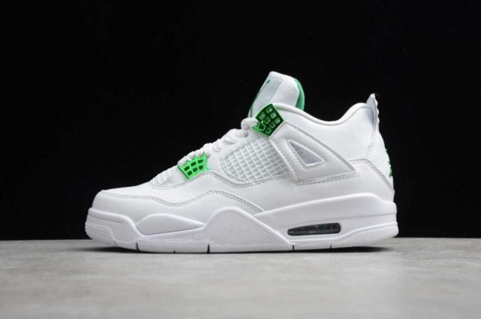 Men's | Air Jordan 4 Retro Low White Metallic Green Basketball Shoes