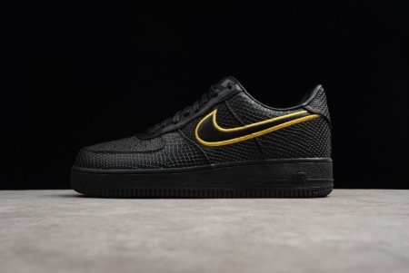 Women's | Nike Air Force 1 Low Premium Black Yellow Black AQ9763-001 Running Shoes