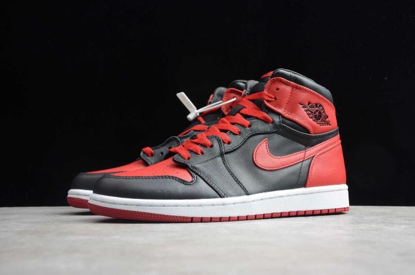 Men's | Air Jordan 1 Retro High Ban Black Varsity Red White Basketball Shoes