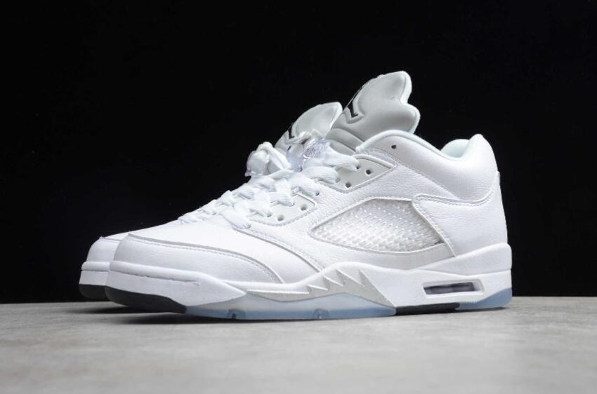 Women's | Air Jordan 5 Retro SNGL DY White Silver Basketball Shoes