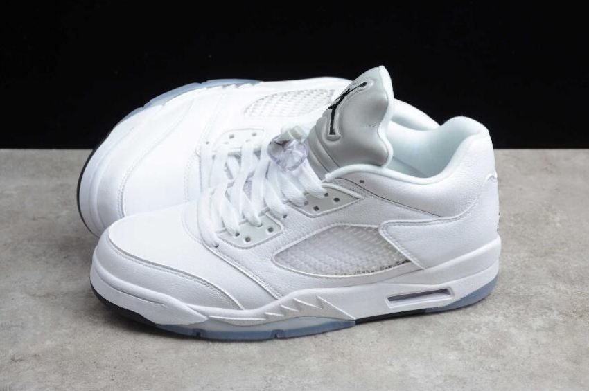 Women's | Air Jordan 5 Retro SNGL DY White Silver Basketball Shoes