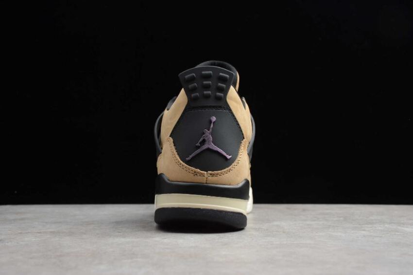 Women's | Air Jordan 4 Retro Mushroom Brown Gold Black Basketball Shoes