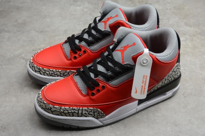 Men's | Air Jordan 3 Retro Tinker NRG Fire Red Cement Grey Black Basketball Shoes