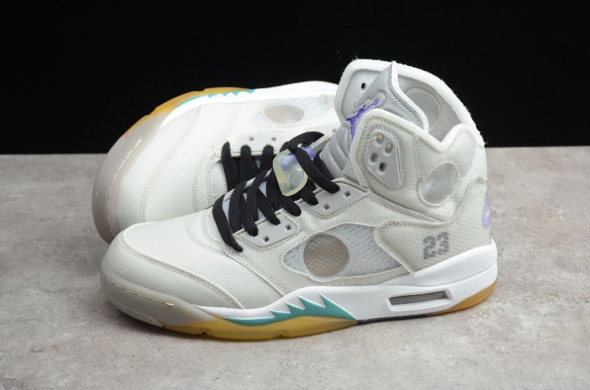 Women's | Air Jordan 5 Retro SP Grey White Basketball Shoes