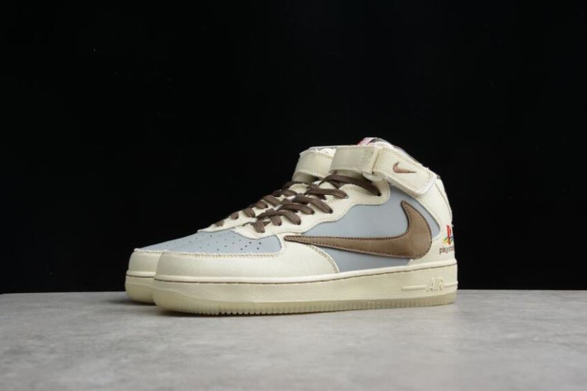 Men's | Nike Air Force 1 07 Mid BQ5828-202 Beige Grey Brown Shoes Running Shoes