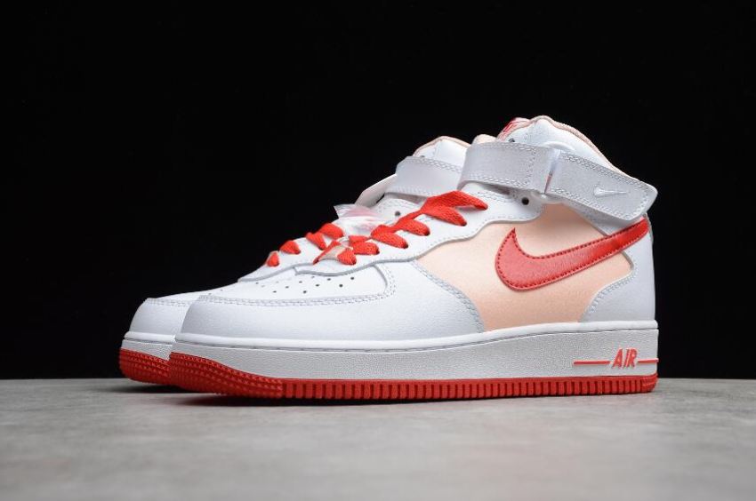 Men's | Nike Air Force 1 Mid Retro White Red CD0884-123 Shoes Running Shoes