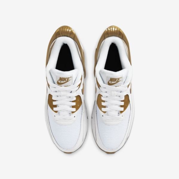 Nike Shoes Air Max 90 FlyEase | White / White / Black / Metallic Gold
