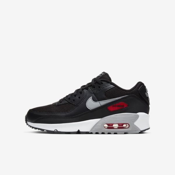 Nike Shoes Air Max 90 | Black / University Red / White / Particle Grey
