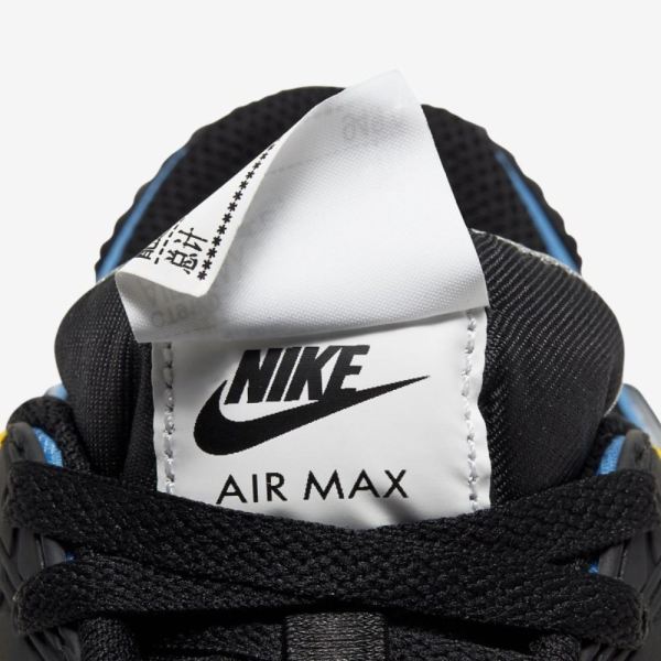 Nike Shoes Air Max 90 Premium | Black / Pacific Blue / University Gold / Metallic Silver