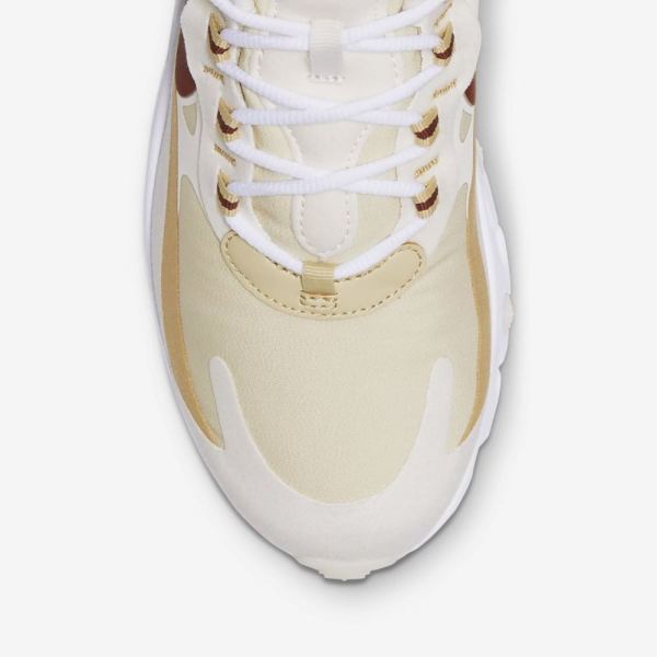 Nike Shoes Air Max 270 React | Team Gold / Club Gold / Pale Ivory / Cinnamon